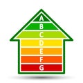 Energy efficient house concept with classification graph - for stock